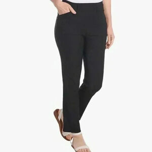 NWT Hilary Radley Black Pants Slim Leg Textured Stretch Size 6 Ankle-length Pant